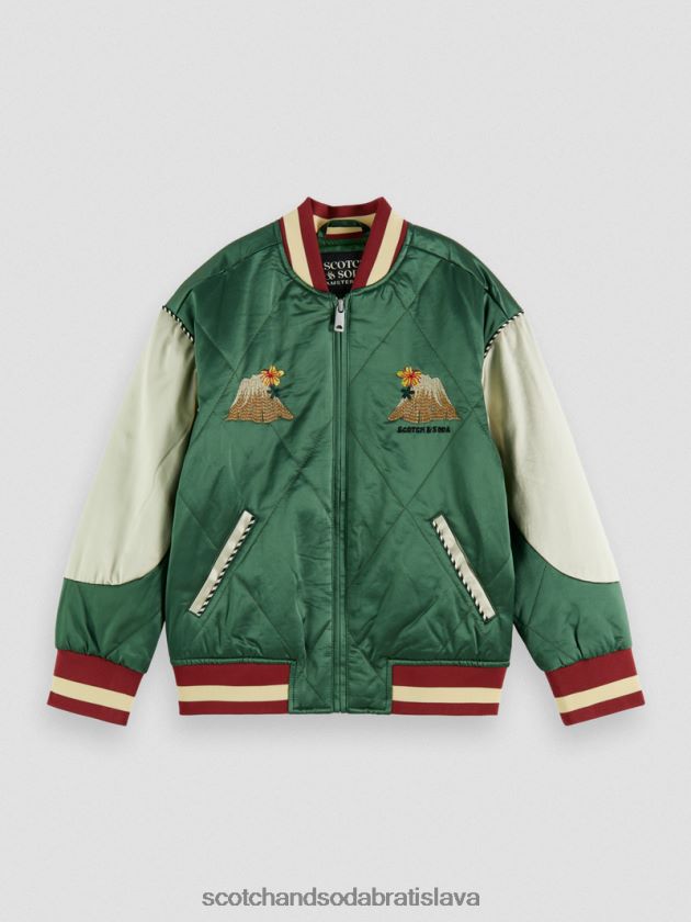 deti oblečenie vojenské Scotch & Soda vyšívaný saténový bomber 4ZV00D791