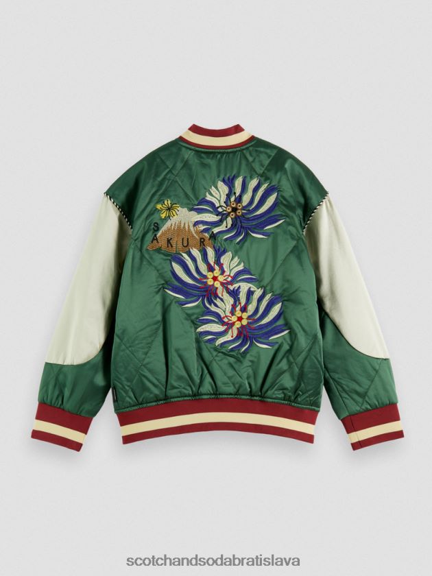 deti oblečenie vojenské Scotch & Soda vyšívaný saténový bomber 4ZV00D791