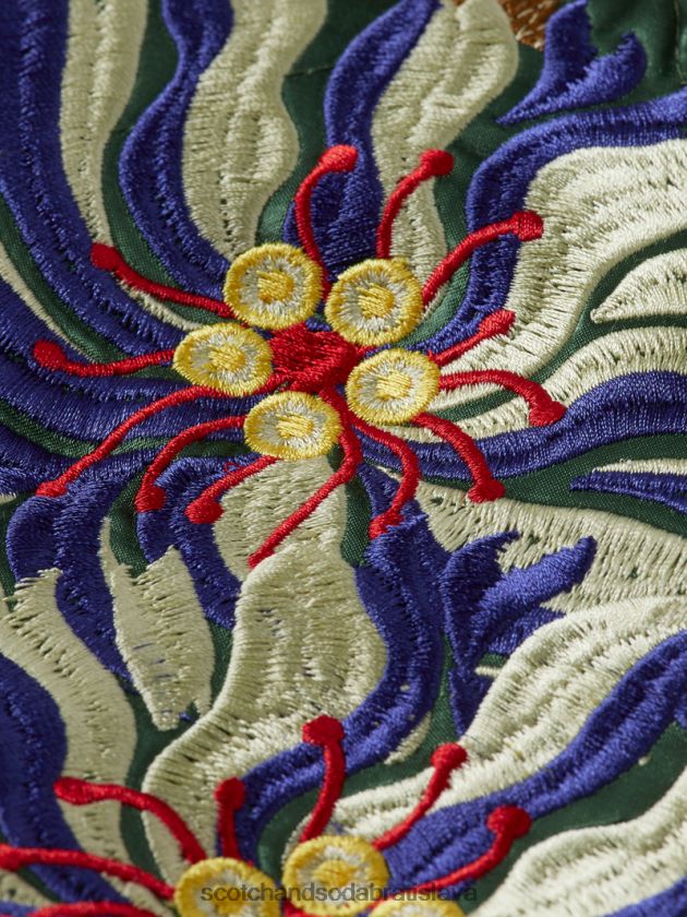 deti oblečenie vojenské Scotch & Soda vyšívaný saténový bomber 4ZV00D791