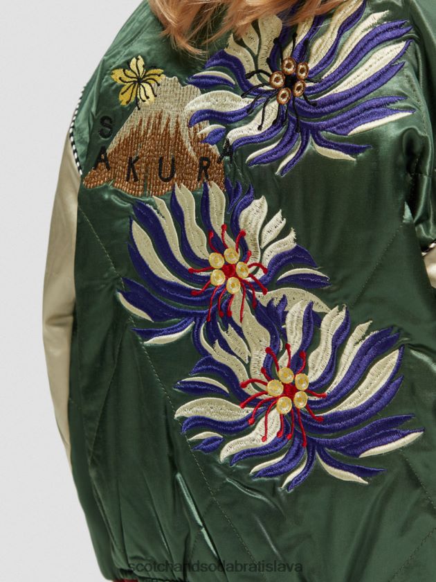 deti oblečenie vojenské Scotch & Soda vyšívaný saténový bomber 4ZV00D791