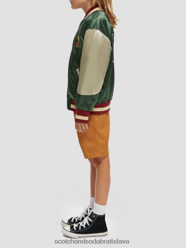 deti oblečenie vojenské Scotch & Soda vyšívaný saténový bomber 4ZV00D791
