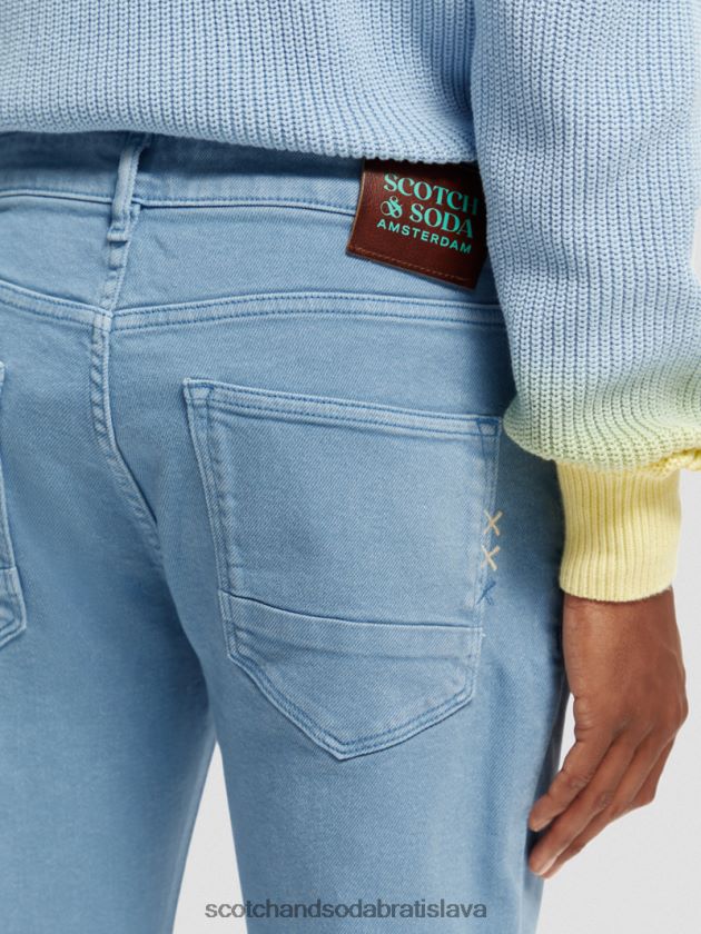 muži oblečenie Modrá Scotch & Soda tenké super slim fit džínsy farbené na odeve 4ZV00D581