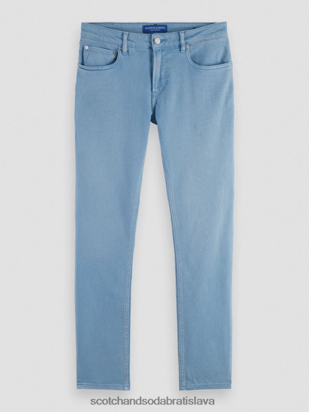 muži oblečenie Modrá Scotch & Soda tenké super slim fit džínsy farbené na odeve 4ZV00D581