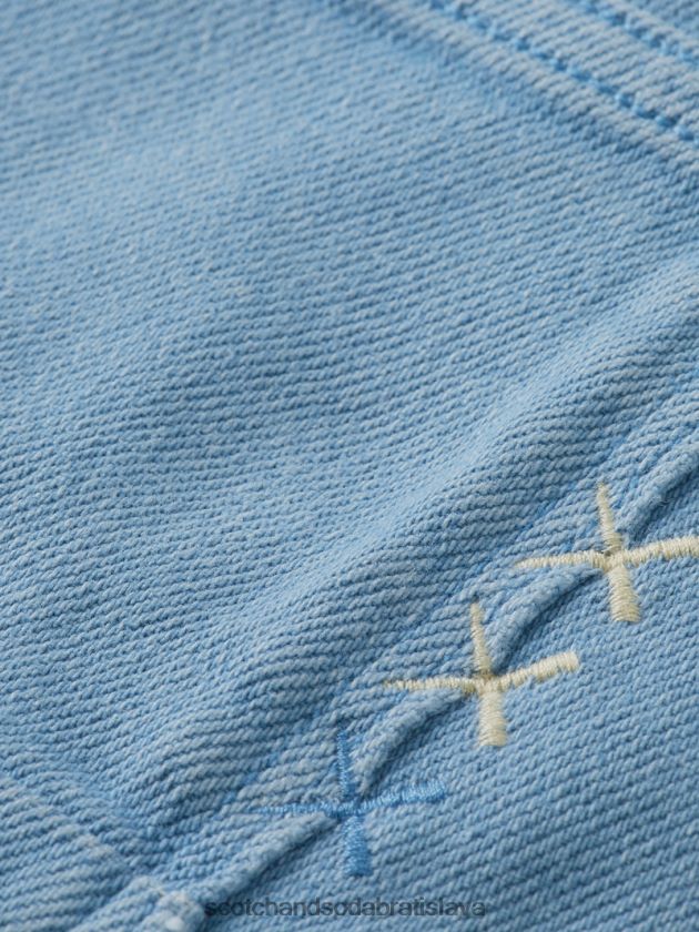 muži oblečenie Modrá Scotch & Soda tenké super slim fit džínsy farbené na odeve 4ZV00D581