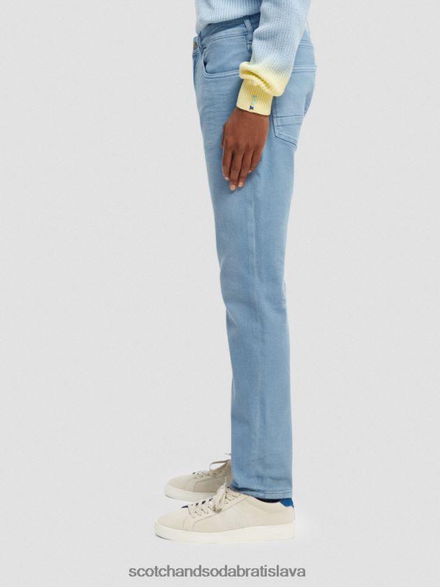 muži oblečenie Modrá Scotch & Soda tenké super slim fit džínsy farbené na odeve 4ZV00D581