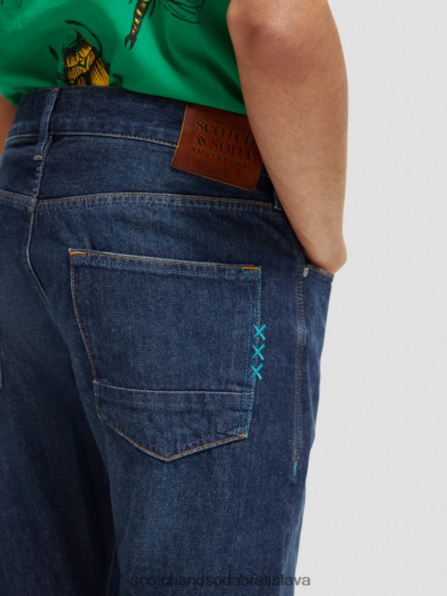 muži oblečenie dažďová kvapka tmavá Scotch & Soda ralston regular slim fit džínsy 4ZV00D579