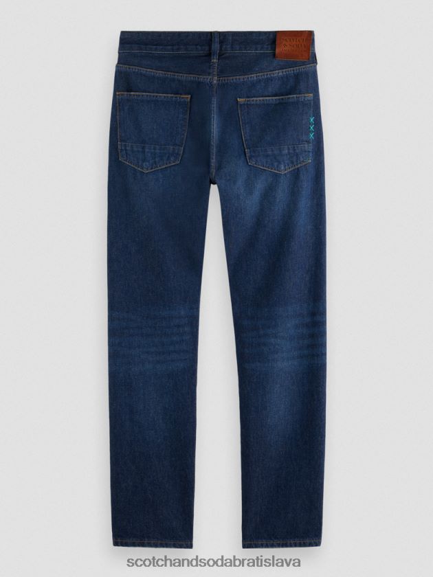 muži oblečenie dažďová kvapka tmavá Scotch & Soda ralston regular slim fit džínsy 4ZV00D579