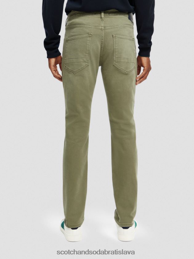 muži oblečenie vojenská zelená Scotch & Soda tenké super slim fit džínsy farbené na odeve 4ZV00D582