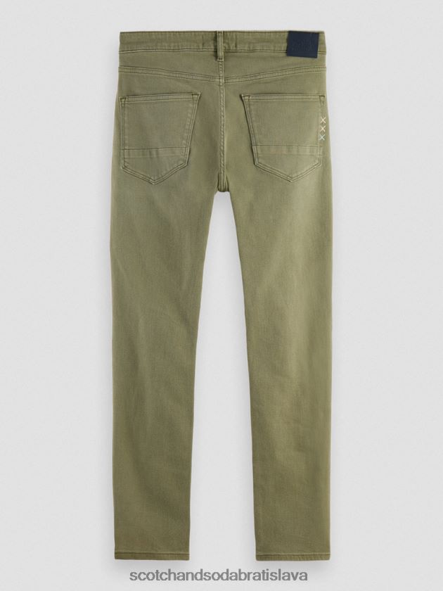 muži oblečenie vojenská zelená Scotch & Soda tenké super slim fit džínsy farbené na odeve 4ZV00D582