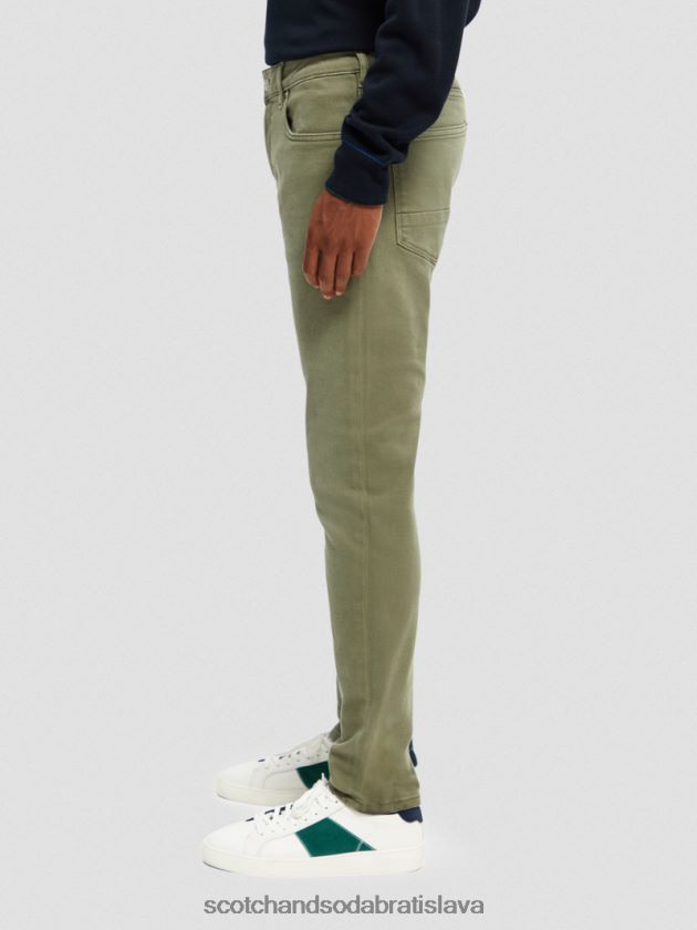 muži oblečenie vojenská zelená Scotch & Soda tenké super slim fit džínsy farbené na odeve 4ZV00D582