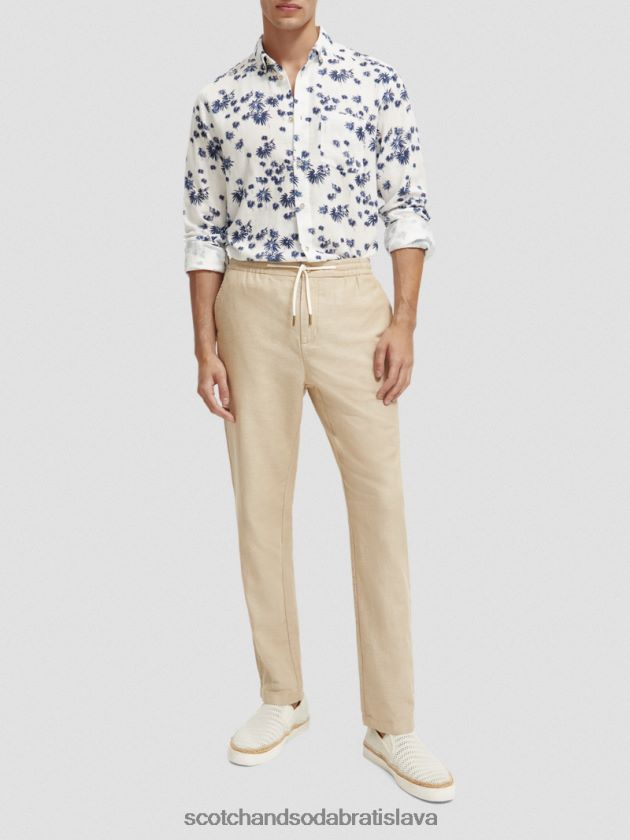 muži oblečenie biely ohňostroj aop Scotch & Soda viazaná košeľa regular fit s úpravou rukávov 4ZV00D334