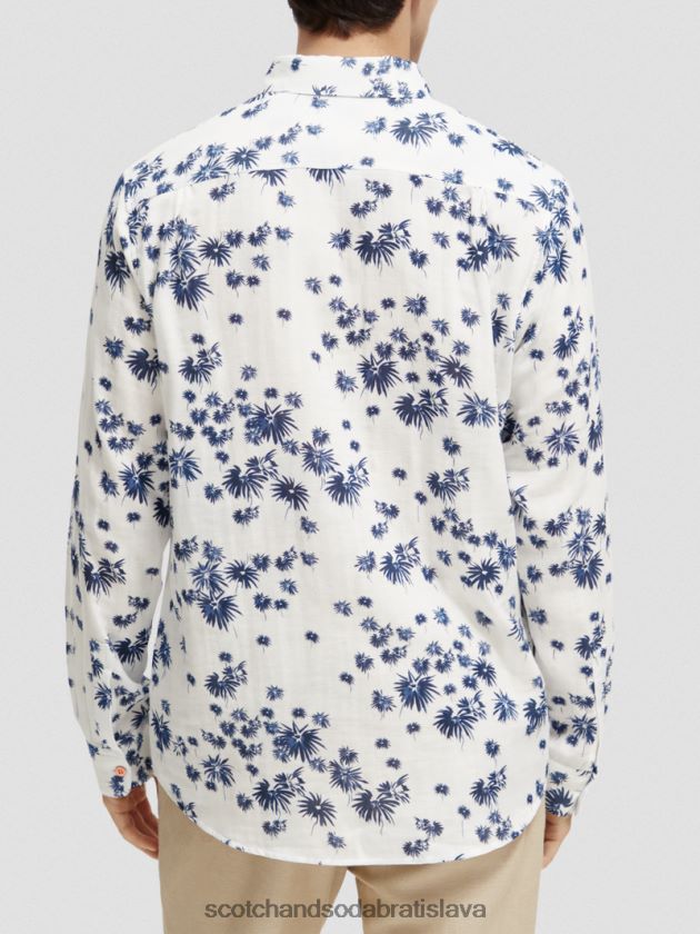 muži oblečenie biely ohňostroj aop Scotch & Soda viazaná košeľa regular fit s úpravou rukávov 4ZV00D334