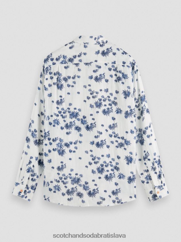 muži oblečenie biely ohňostroj aop Scotch & Soda viazaná košeľa regular fit s úpravou rukávov 4ZV00D334