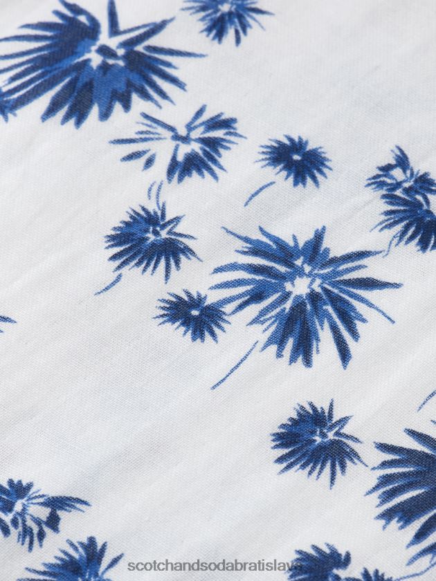 muži oblečenie biely ohňostroj aop Scotch & Soda viazaná košeľa regular fit s úpravou rukávov 4ZV00D334