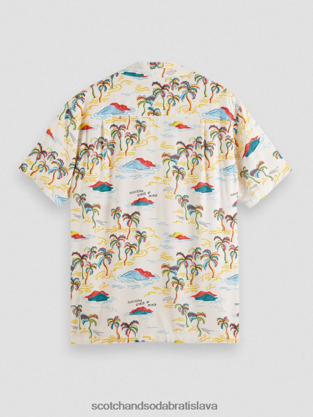 muži oblečenie biely palmový ostrov aop Scotch & Soda táborová košeľa s potlačou 4ZV00D305