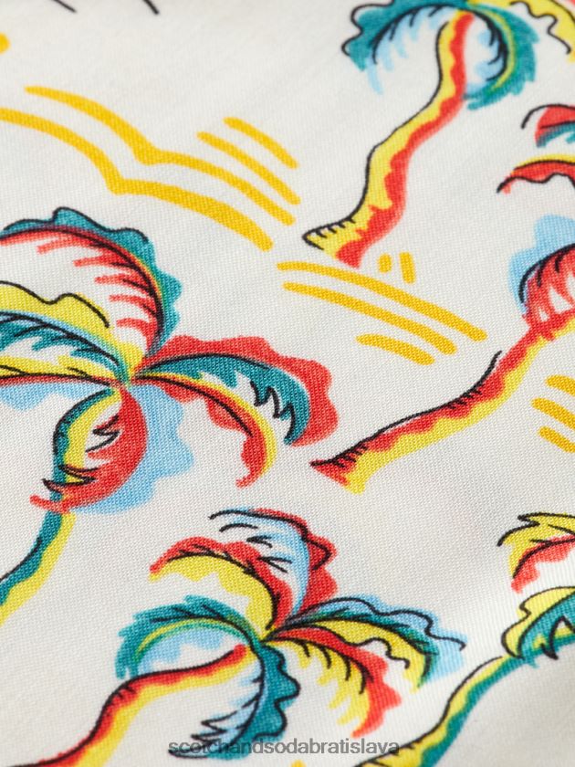 muži oblečenie biely palmový ostrov aop Scotch & Soda táborová košeľa s potlačou 4ZV00D305