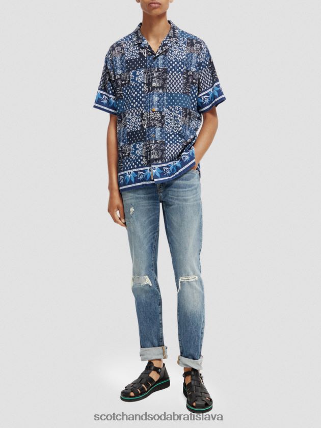 muži oblečenie combo a Scotch & Soda táborové tričko z organickej bavlny so zmiešanou potlačou 4ZV00D286