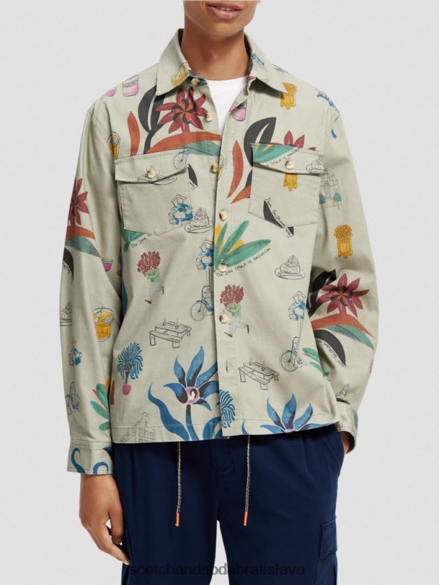 muži oblečenie combo a Scotch & Soda uvoľnená košeľa z organickej bavlny s potlačou 4ZV00D298