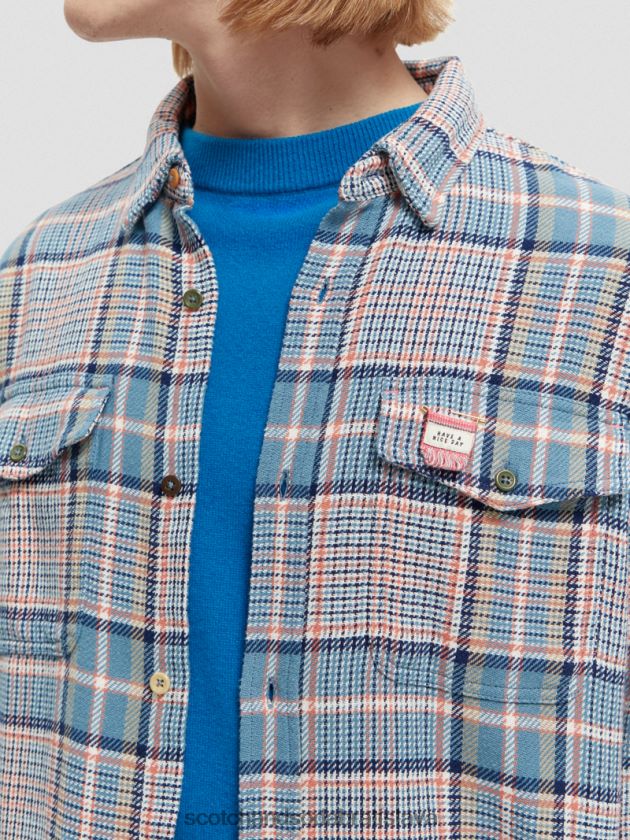 muži oblečenie combo b Scotch & Soda károvaná česaná flanelová košeľa regular fit 4ZV00D336