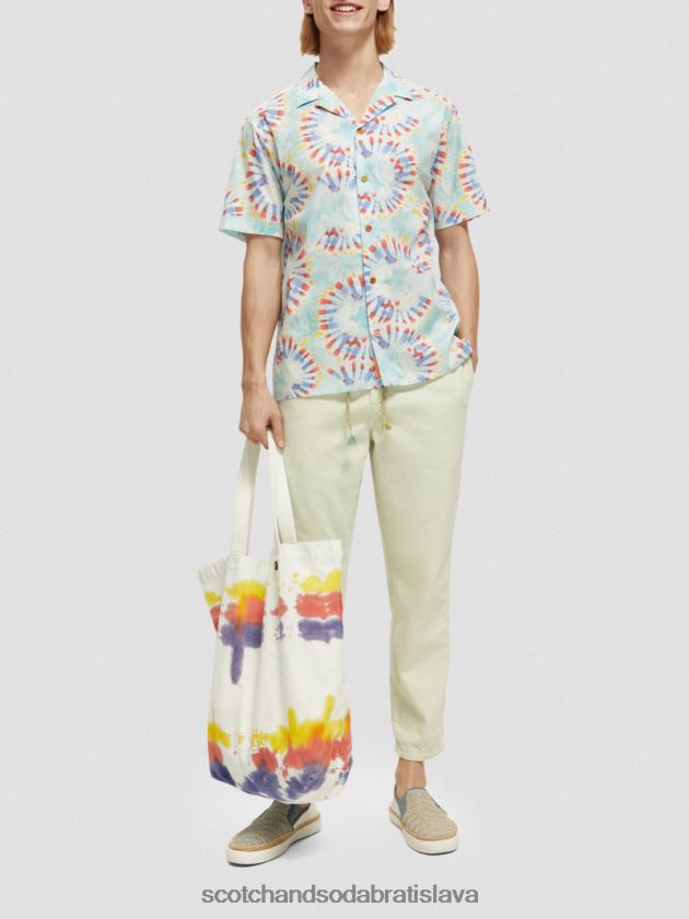 muži oblečenie farba na viazanie kvetov mäty Scotch & Soda táborové tričko z organickej bavlny s potlačou 4ZV00D326