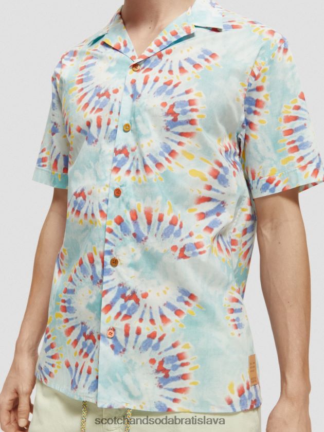 muži oblečenie farba na viazanie kvetov mäty Scotch & Soda táborové tričko z organickej bavlny s potlačou 4ZV00D326