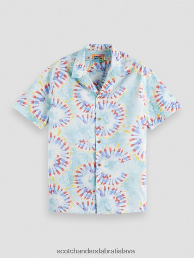 muži oblečenie farba na viazanie kvetov mäty Scotch & Soda táborové tričko z organickej bavlny s potlačou 4ZV00D326