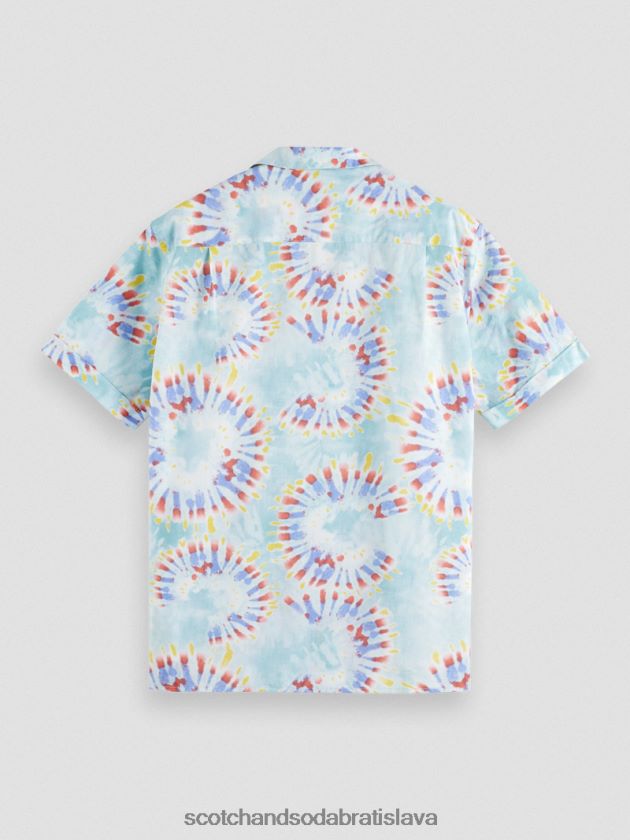 muži oblečenie farba na viazanie kvetov mäty Scotch & Soda táborové tričko z organickej bavlny s potlačou 4ZV00D326