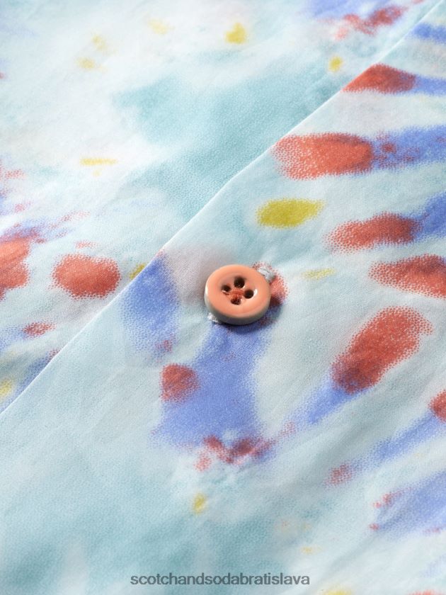 muži oblečenie farba na viazanie kvetov mäty Scotch & Soda táborové tričko z organickej bavlny s potlačou 4ZV00D326