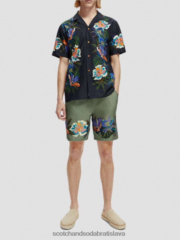 muži oblečenie hraničný kvet Scotch & Soda táborové tričko z organickej bavlny s potlačou 4ZV00D327