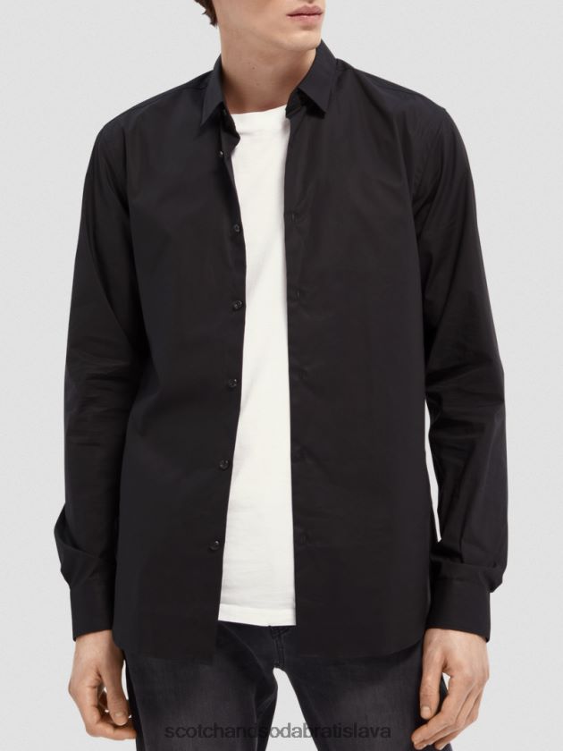 muži oblečenie čierna Scotch & Soda klasická strečová košeľa | slim fit 4ZV00D319