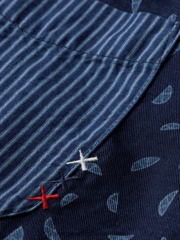 muži oblečenie indigová celoplošná Scotch & Soda patchworková táborová košeľa 4ZV00D343