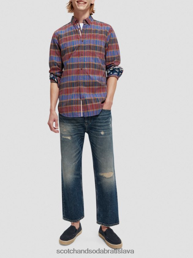 muži oblečenie kombo c Scotch & Soda ľahká károvaná košeľa regular fit 4ZV00D299