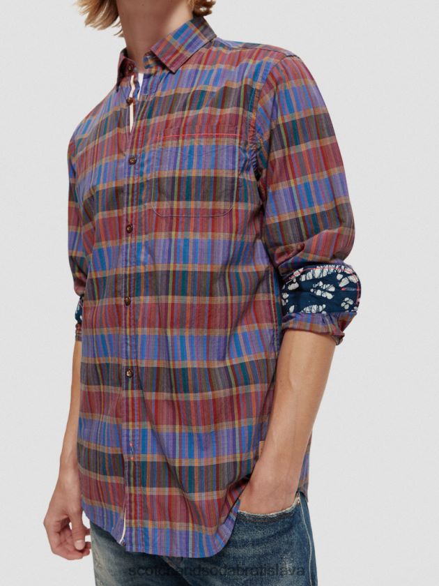 muži oblečenie kombo c Scotch & Soda ľahká károvaná košeľa regular fit 4ZV00D299