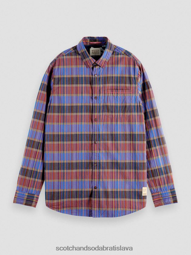 muži oblečenie kombo c Scotch & Soda ľahká károvaná košeľa regular fit 4ZV00D299