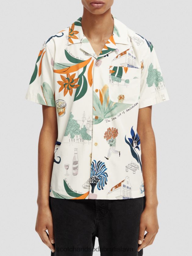 muži oblečenie kombo c Scotch & Soda táborová košeľa s krátkym rukávom s potlačou 4ZV00D283