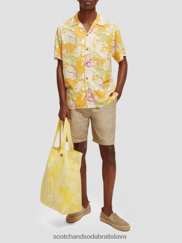 muži oblečenie žltá kvetinová aop Scotch & Soda táborová košeľa s potlačou 4ZV00D304