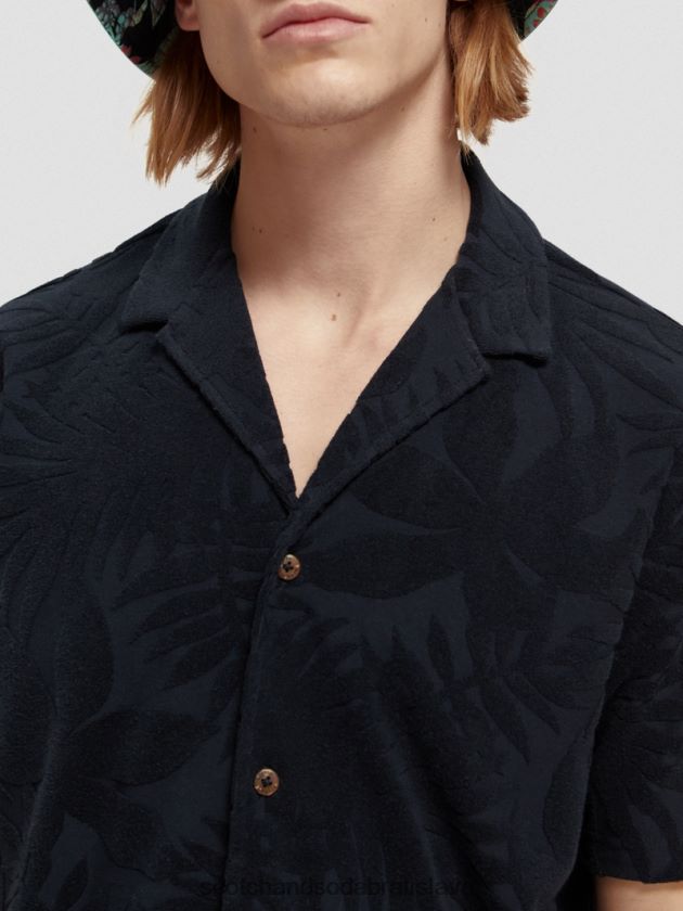 muži oblečenie námorníctvo Scotch & Soda žakárová táborová košeľa s potlačou 4ZV00D345