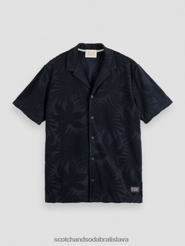 muži oblečenie námorníctvo Scotch & Soda žakárová táborová košeľa s potlačou 4ZV00D345