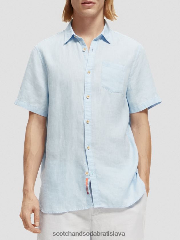 muži oblečenie obloha Scotch & Soda ľanová košeľa s krátkym rukávom 4ZV00D339