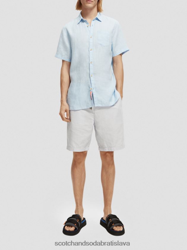muži oblečenie obloha Scotch & Soda ľanová košeľa s krátkym rukávom 4ZV00D339