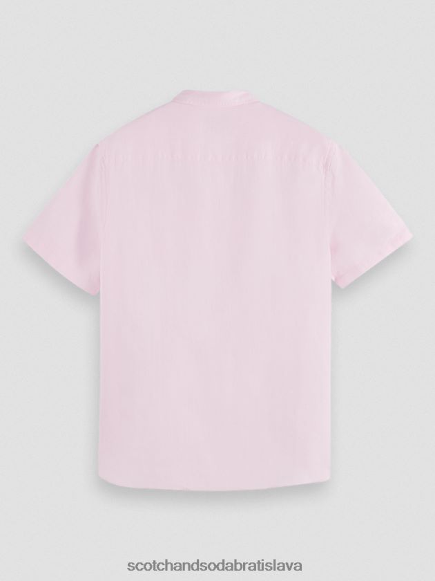 muži oblečenie ruža Scotch & Soda ľanová košeľa s krátkym rukávom 4ZV00D342