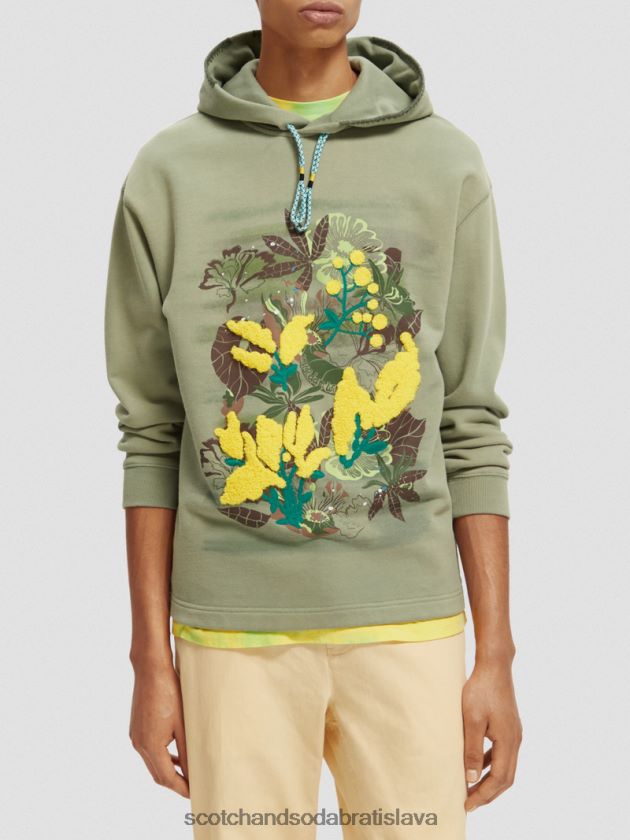 muži oblečenie armády Scotch & Soda umelecká mikina uvoľneného strihu 4ZV00D555