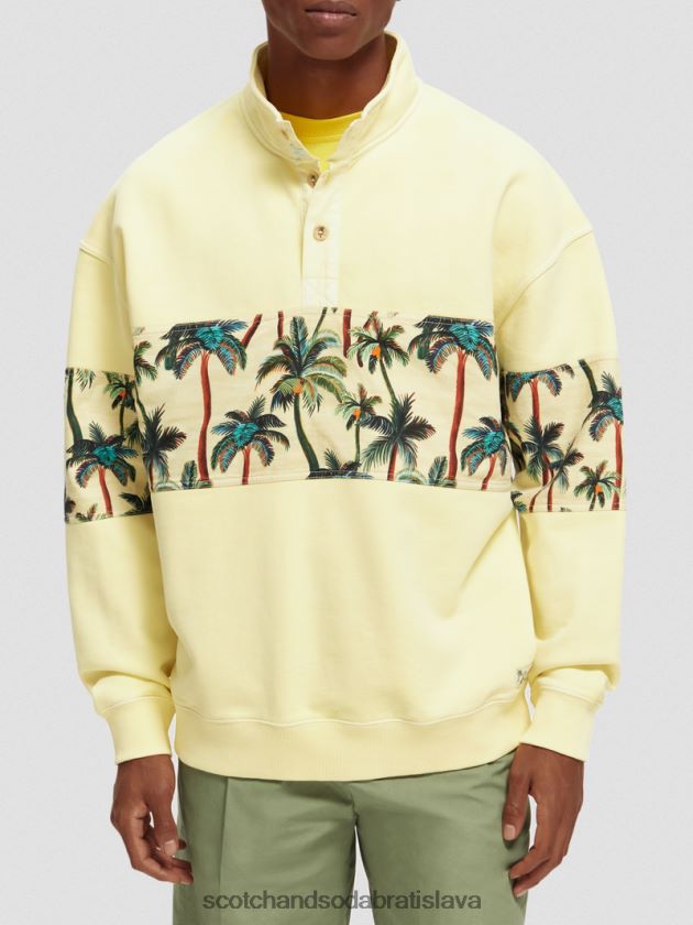 muži oblečenie banán Scotch & Soda mikina s vysokým výstrihom zafarbená na odev 4ZV00D534