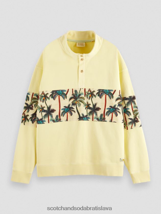 muži oblečenie banán Scotch & Soda mikina s vysokým výstrihom zafarbená na odev (rozšírené veľkosti) 4ZV00D554