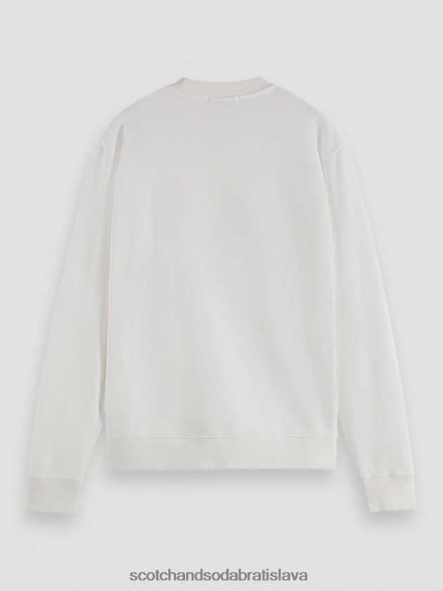 muži oblečenie biely Scotch & Soda Obyčajná strihová mikina s grafickým výstrihom 4ZV00D543