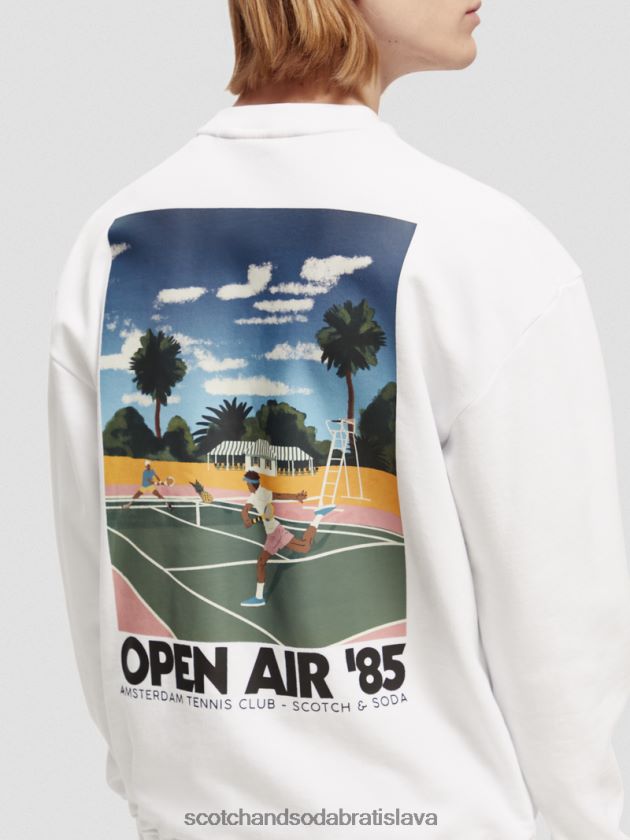 muži oblečenie biely Scotch & Soda odevom farbená umelecká mikina 4ZV00D532