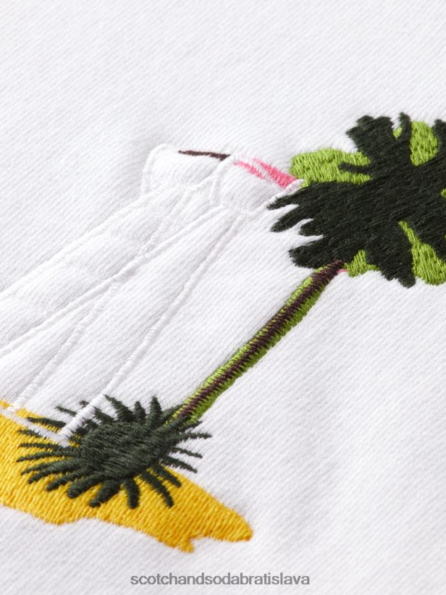 muži oblečenie biely Scotch & Soda odevom farbená umelecká mikina 4ZV00D532