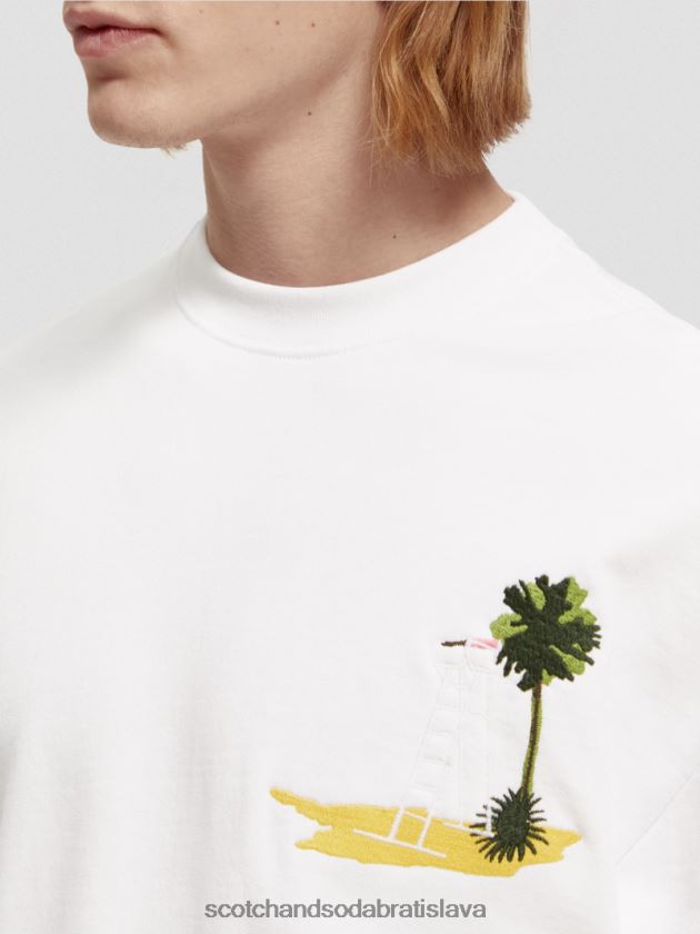 muži oblečenie biely Scotch & Soda odevom farbená umelecká mikina 4ZV00D532