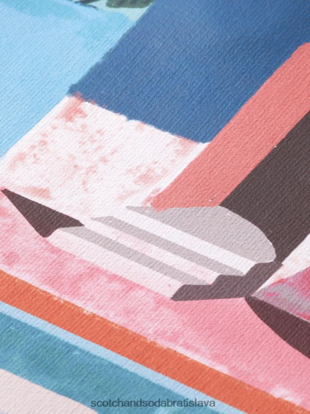 muži oblečenie čerešňa Scotch & Soda Umelecká mikina s kapucňou farbená na odeve 4ZV00D528