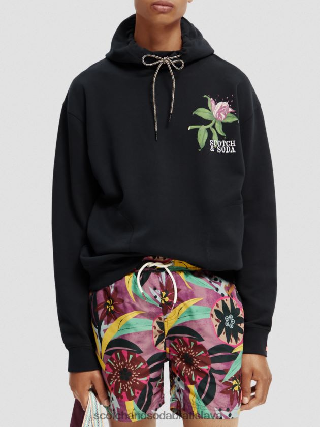 muži oblečenie čierna Scotch & Soda Umelecká mikina z organickej bavlny v uvoľnenom strihu 4ZV00D527
